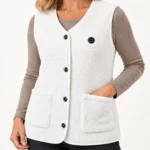 StyleHeat heated vest in white — detail