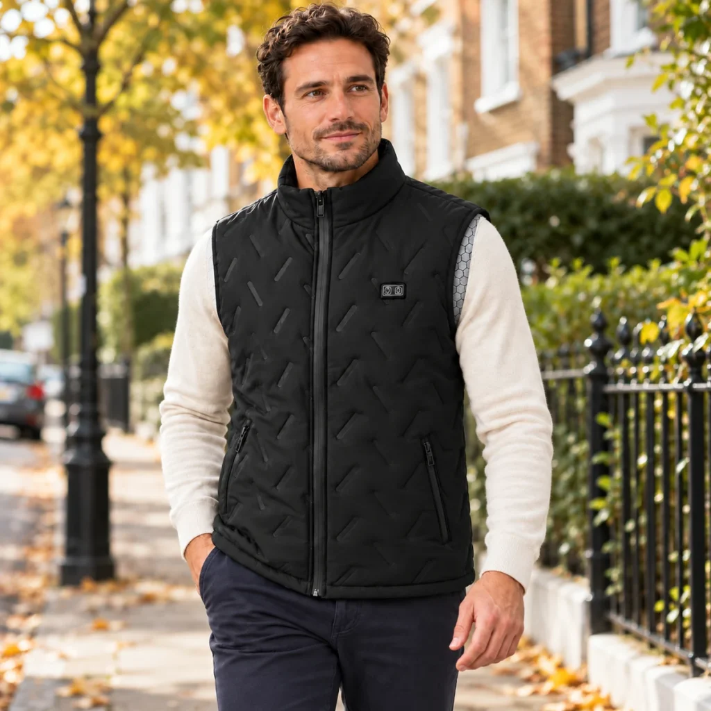 UrbanHeat heated vest in black — commute