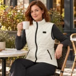 UrbanHeat heated vest in off white — cafe