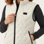 UrbanHeat heated vest in off white — detail