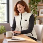 UrbanHeat heated vest in off white — home office