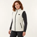 UrbanHeat heated vest in off white — three quarter